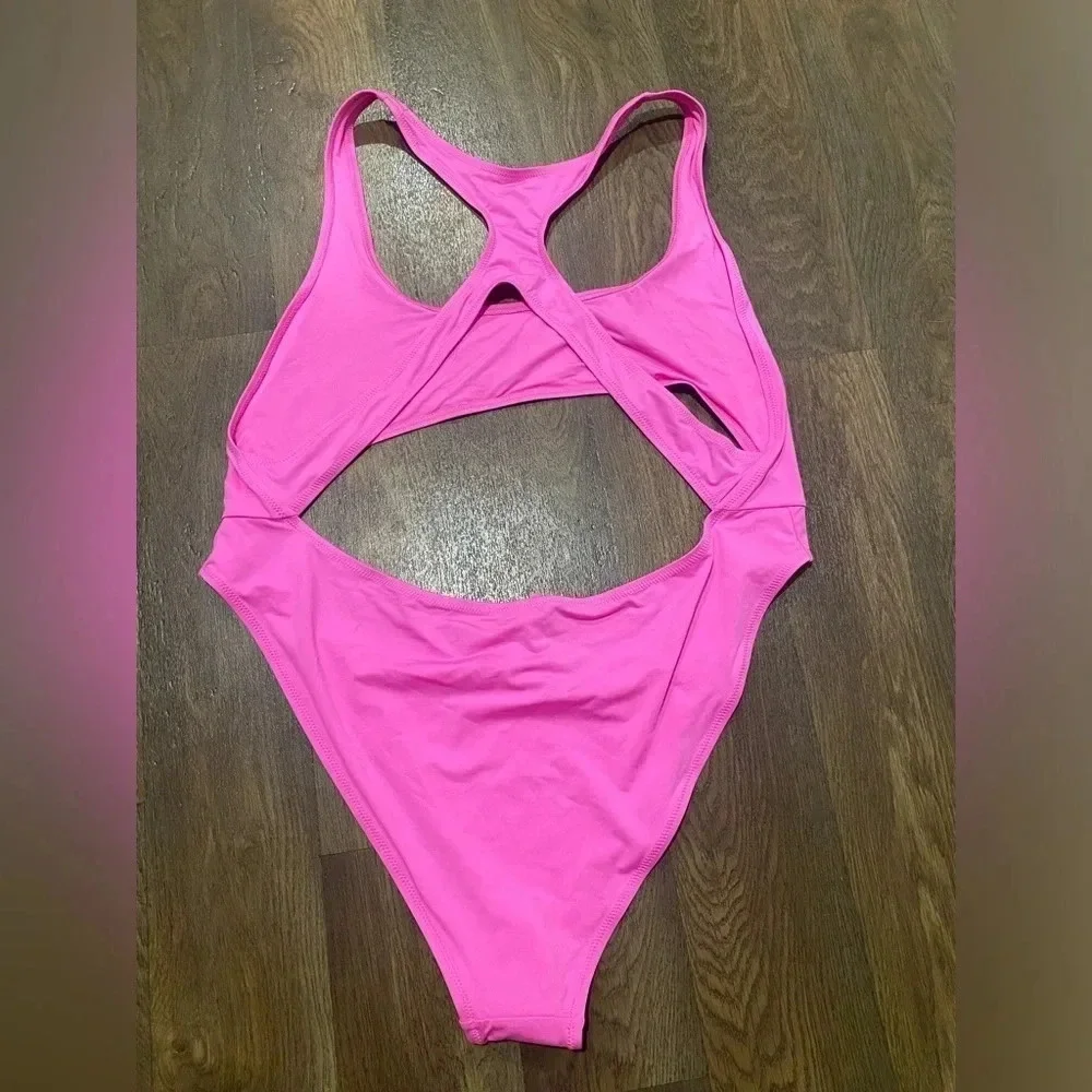 SKIMS Swim Cut Out Monokini in Taffy Pink Size 4X New with Tags